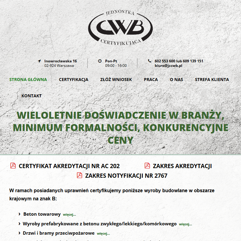Warszawa - certyfikacja cpr